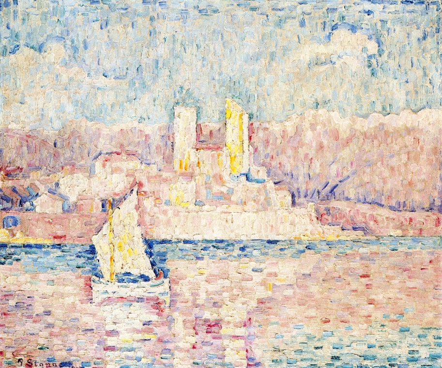 Cap d'Antibes, vintage artwork by Paul Signac, 12x8" (A4) Poster