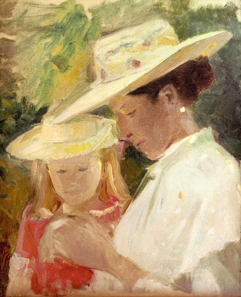 Anna and Helga, vintage artwork by Michael Peter Ancher, 12x8" (A4) Poster