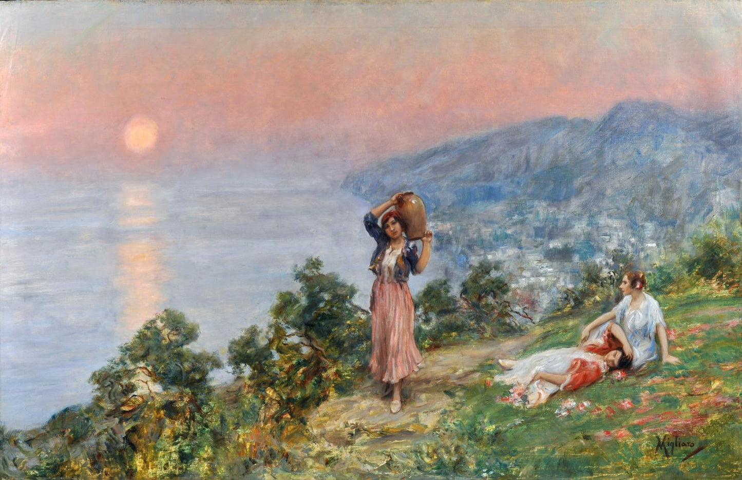 Sunset on the Coast by Vincenzo Migliaro,A3(16x12")Poster