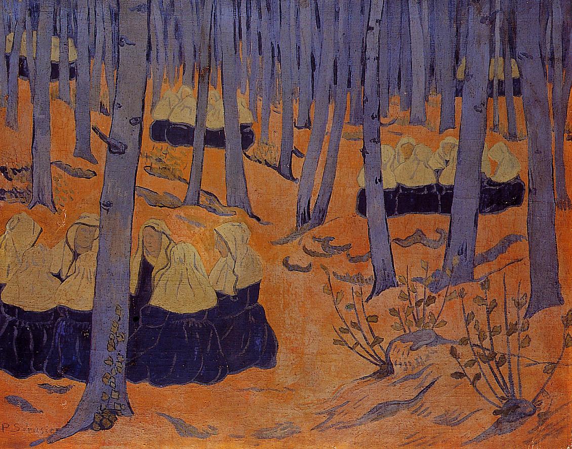Breton Women, the Meeting in the Sacred Grove, vintage artwork by Paul Serusier, 12x8" (A4) Poster
