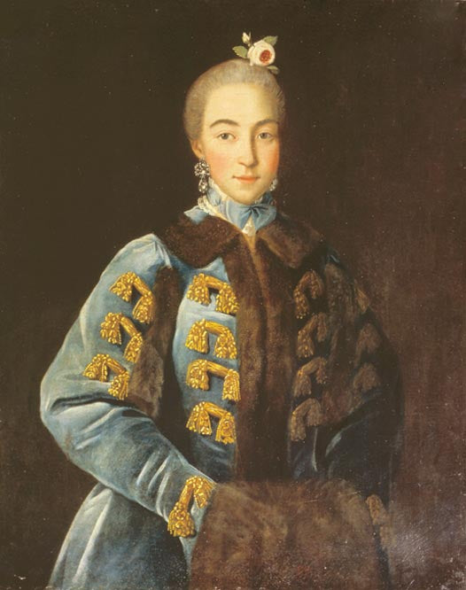 Portrait of the Countess Anna Petrovna Sheremeteva (1744-1768), vintage artwork by Ivan Argunov, 12x8" (A4) Poster
