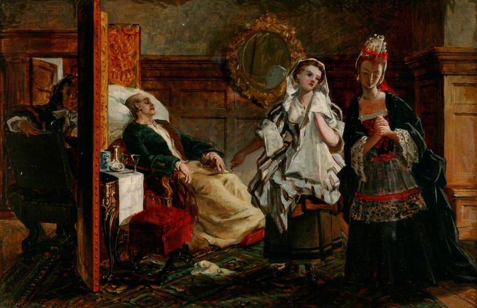 Scene from Molière's 'Le Malade Imaginaire', vintage artwork by William Maw Egley, 12x8" (A4) Poster