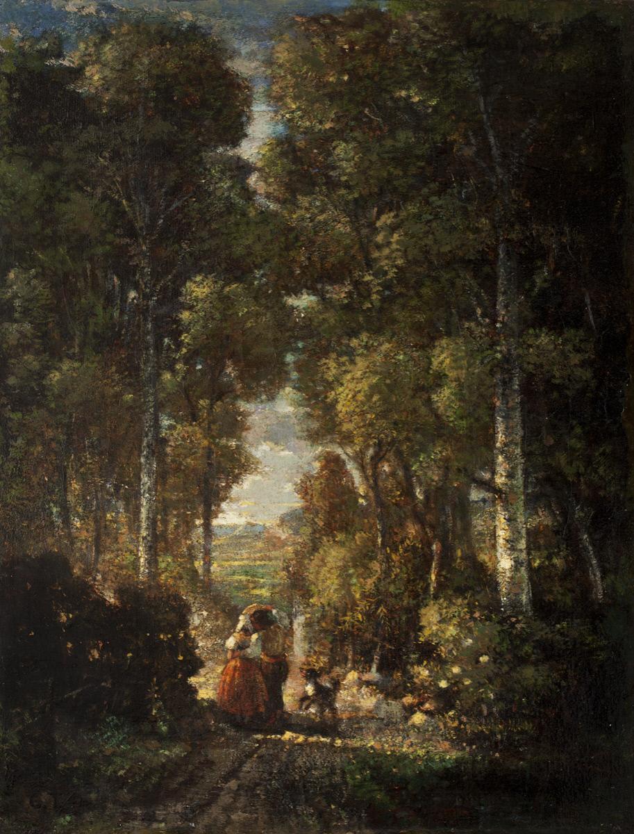 Le chemin du village (Village Road), vintage artwork by Constant Troyon, A3 (16x12") Poster Print