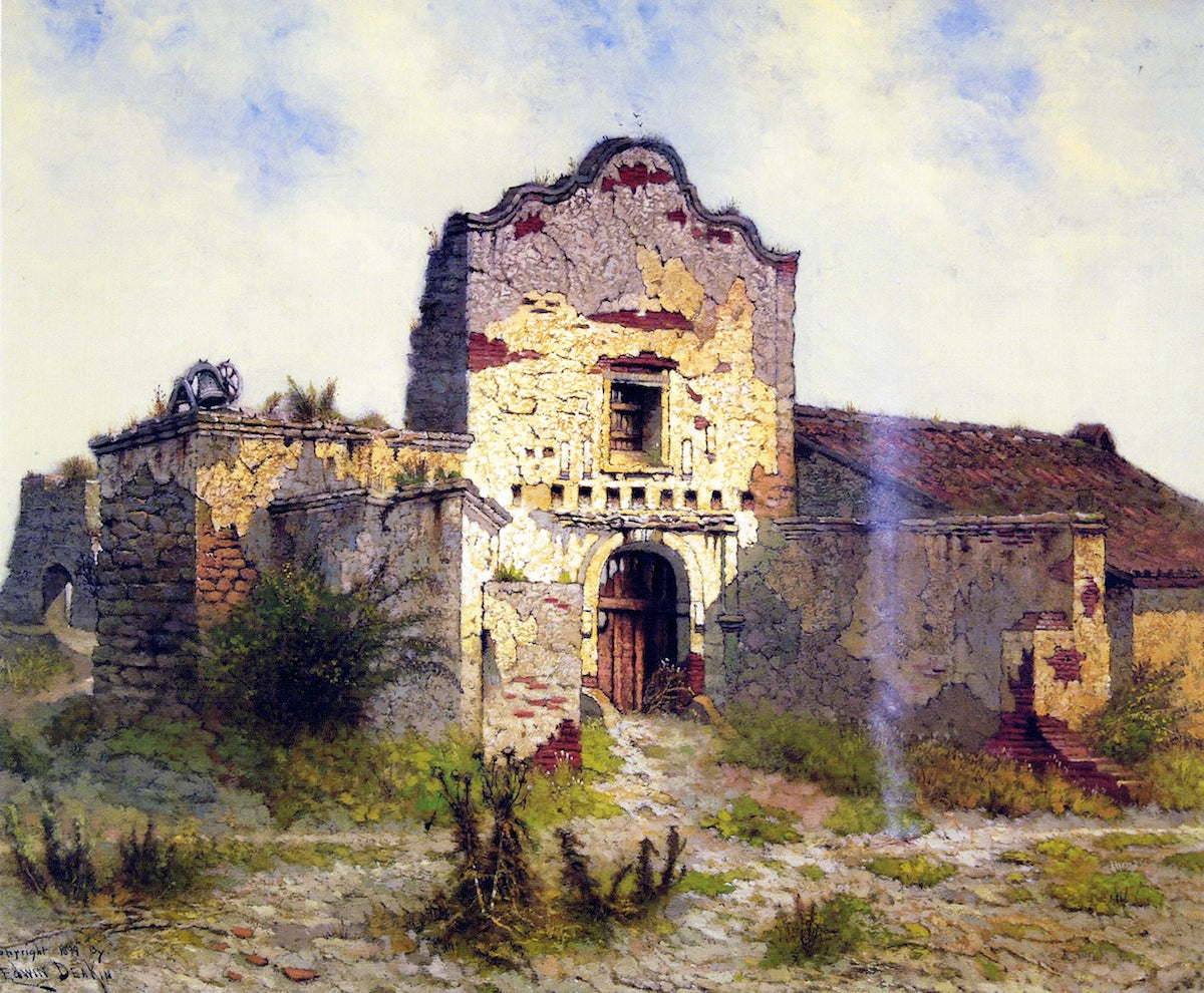 Mission San Diego de Alcalá, vintage artwork by Edwin Deakin, 12x8" (A4) Poster