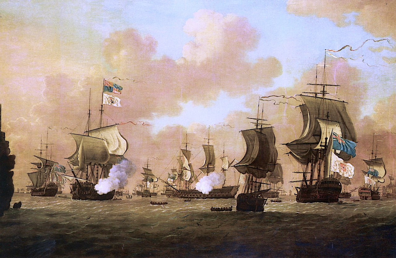 The Surrender of the Spanish Fleet to the British at Havana, vintage artwork by Francis Swaine, 12x8" (A4) Poster