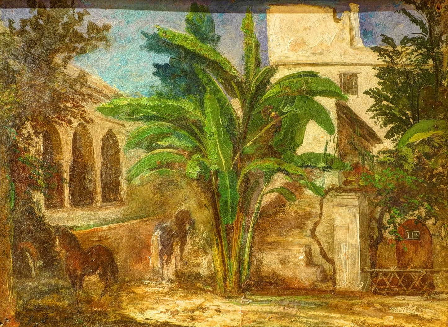 Entrance to the Small Mosque in Algiers, vintage artwork by Eugène Fromentin, A3 (16x12") Poster Print