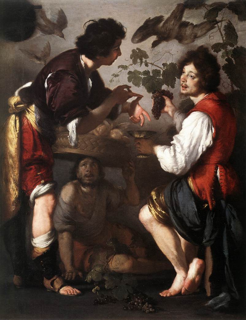 Joseph Telling his Dreams, vintage artwork by Bernardo Strozzi, 12x8" (A4) Poster