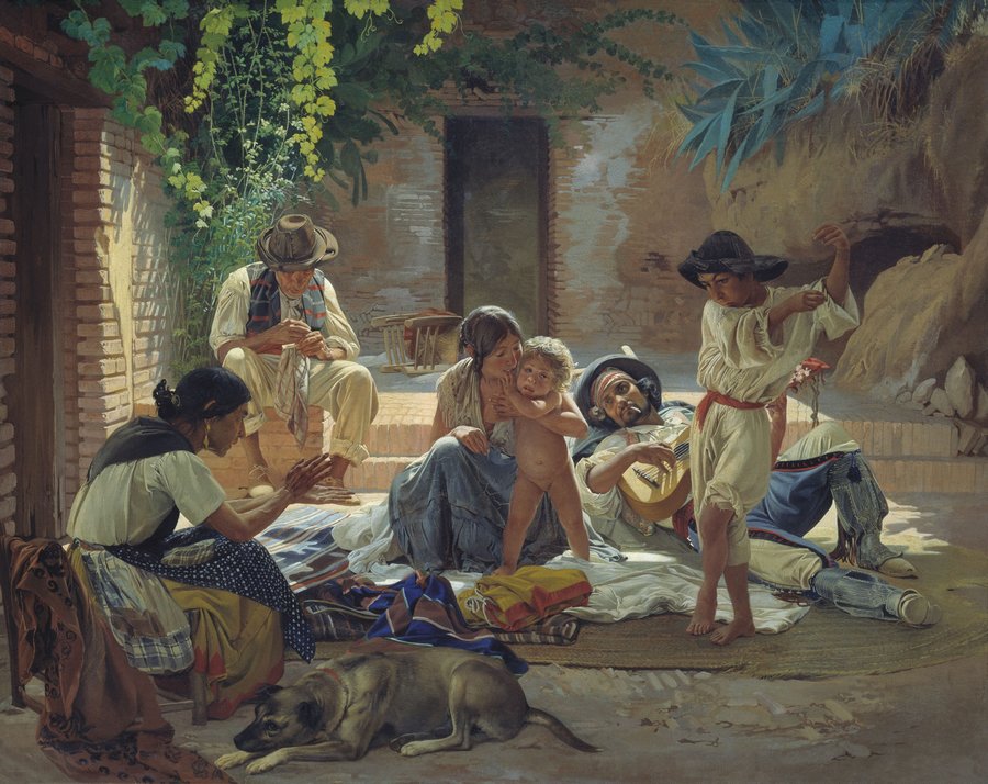 Spanish Gypsies, vintage artwork by Evgraf Sorokin, A3 (16x12") Poster Print