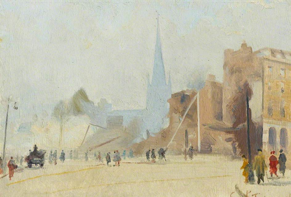 ate, Coventry after a Raid, November 1940 by Ernest Townsend,16x12(A3) Poster