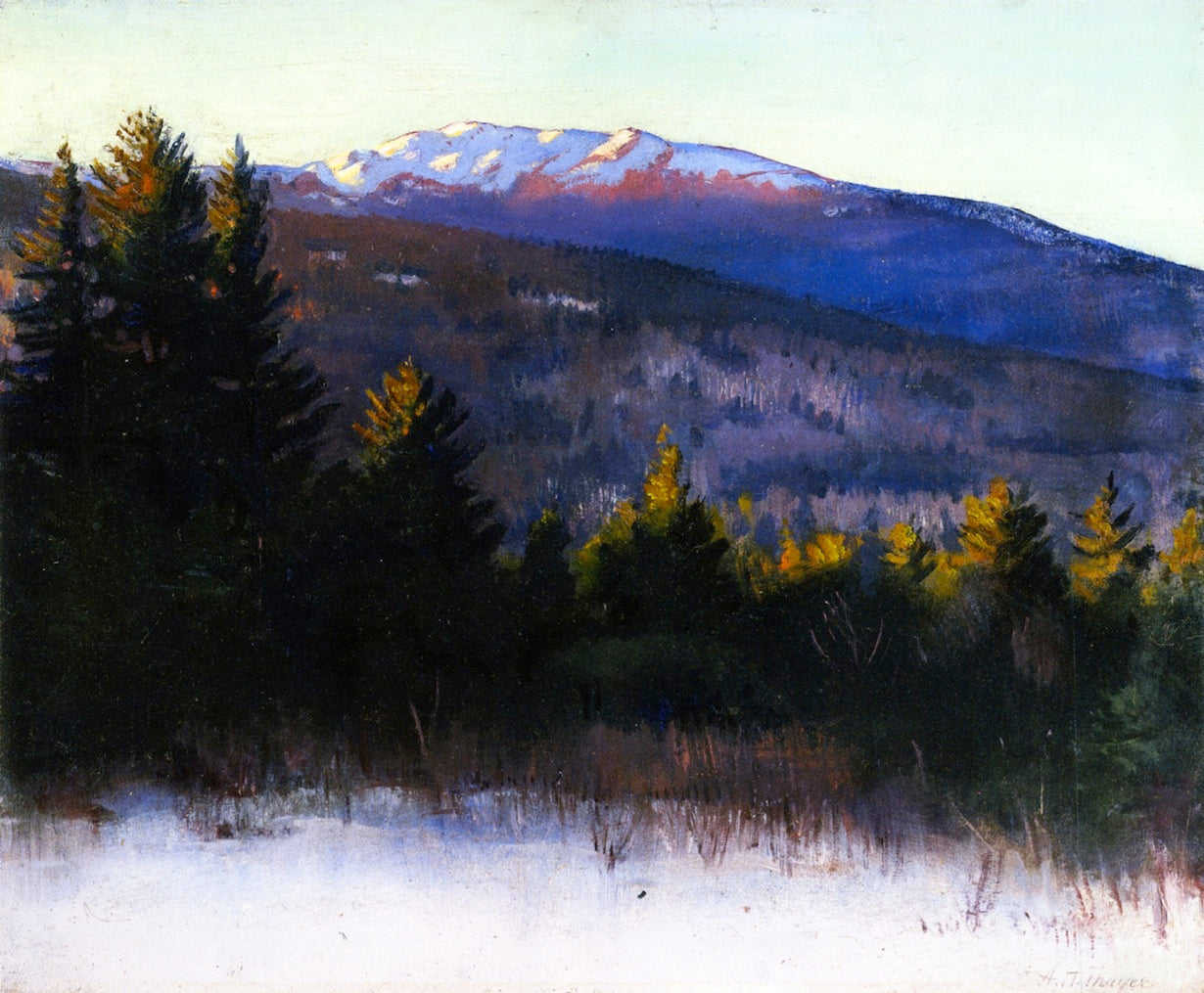 Mount Monadnock, vintage artwork by Abbott Handerson Thayer, 12x8" (A4) Poster
