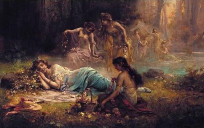 A Dream in the Forest by Hans Zatzka,A3(16x12")Poster