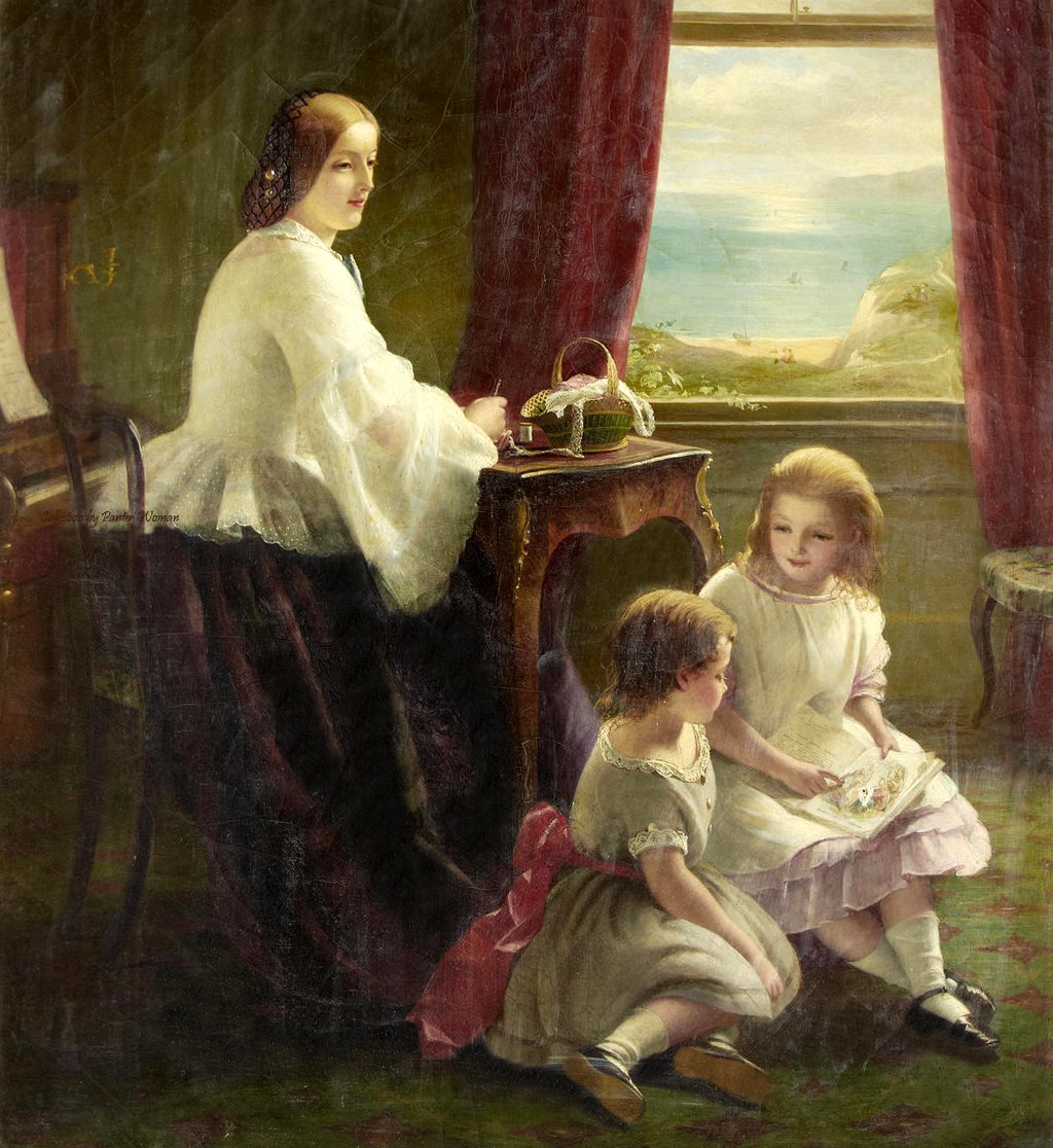 Story Time, vintage artwork by Thomas Brooks, A3 (16x12") Poster Print