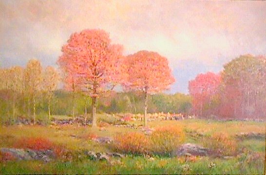 A Morning in May, vintage artwork by Dwight W. Tryon, 12x8" (A4) Poster