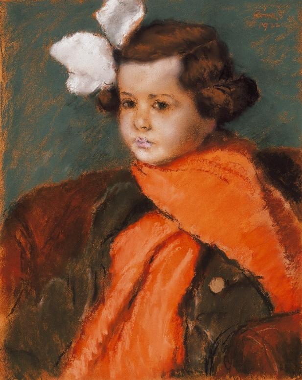 Little Girl with Red Scarf by Jozsef Rippl-Ronai,A3(16x12")Poster