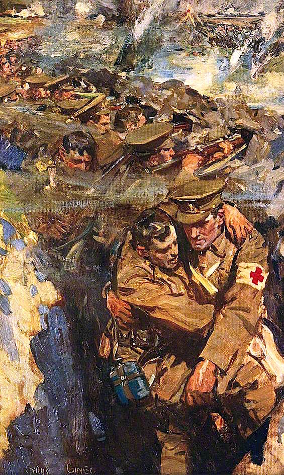 irst World War: The Red Cross in the Trenches by Cyrus Cuneo,16x12(A3) Poster