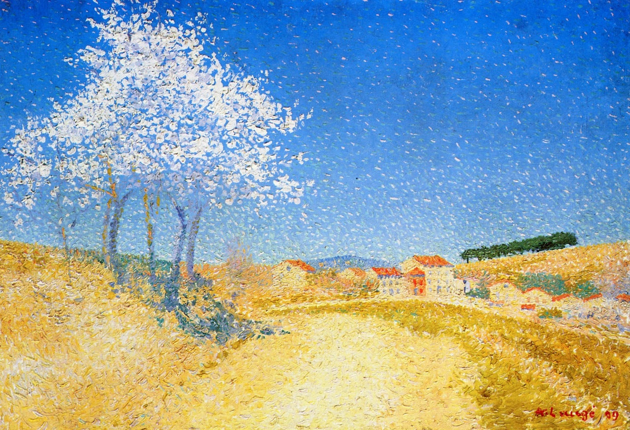 Almond Trees in Flower by Achille Lauge,A3(16x12")Poster
