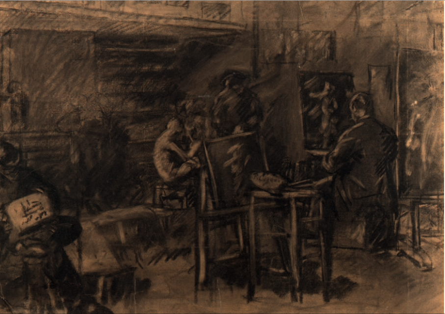 ATELIER DE L'ACADEMIE SUISSE, vintage artwork by Paul Cezanne, 12x8" (A4) Poster