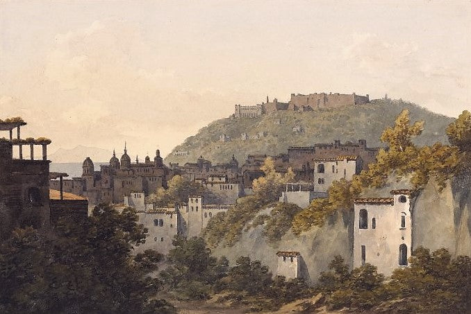 Naples from Capo di Monte, vintage artwork by John Warwick Smith, 12x8" (A4) Poster