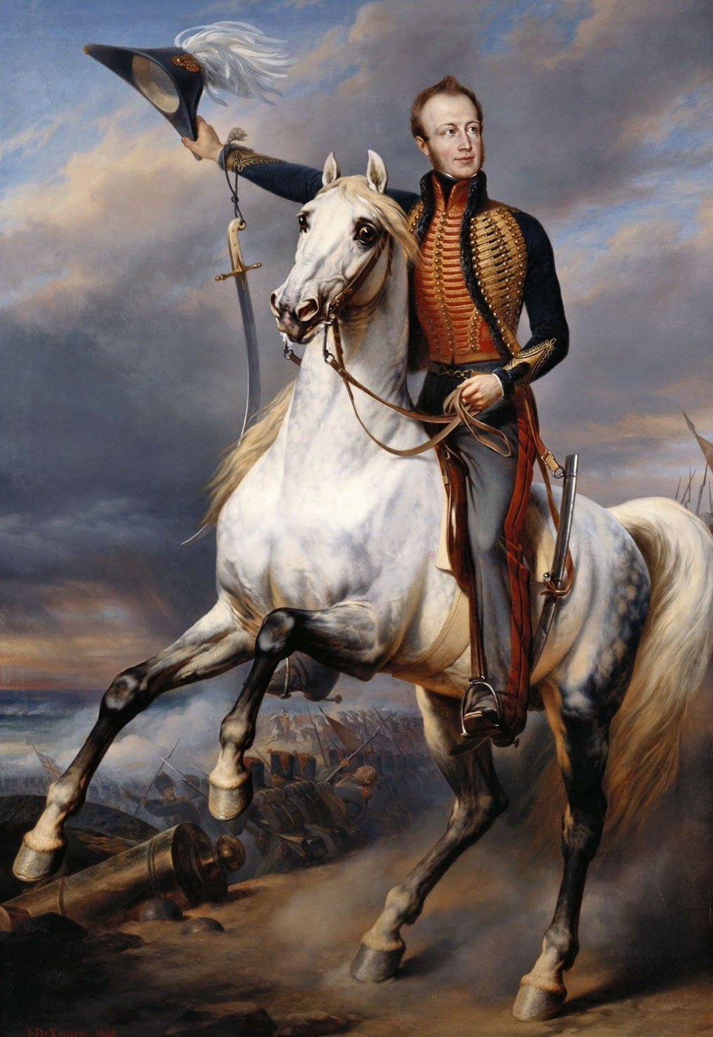 William II, King of the Netherlands, when Prince of Orange., vintage artwork by Nicaise de Keyser, A3 (16x12") Poster Print