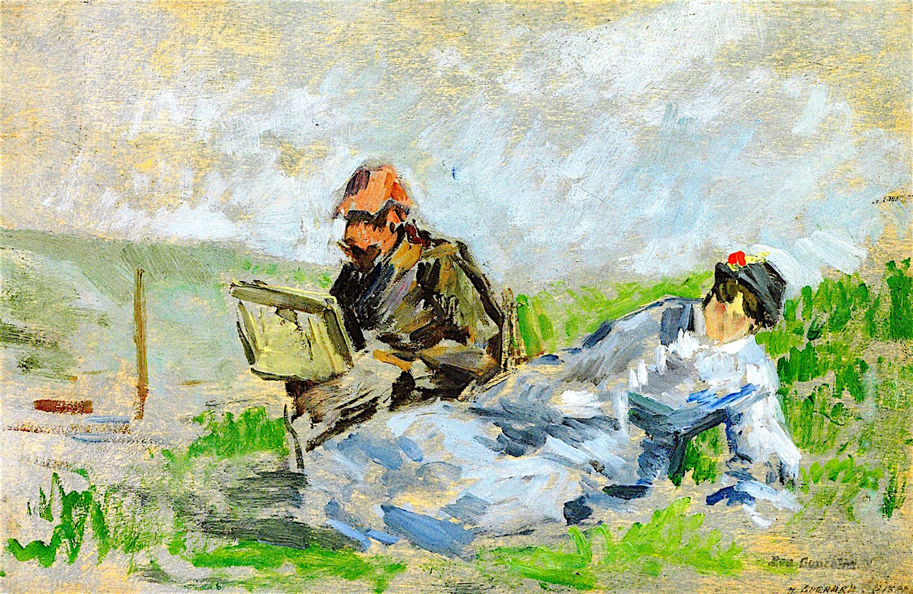 The Painter and His Model, vintage artwork by Eva Gonzales, 12x8" (A4) Poster