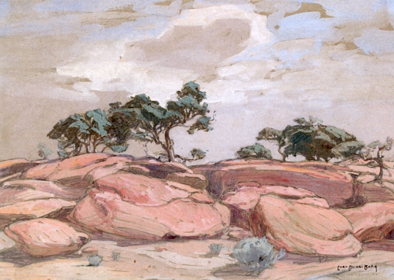 Arizona Landscape, vintage artwork by Carl Oscar Borg, 12x8" (A4) Poster