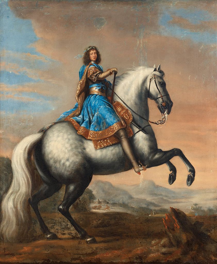 King Charles XI of Sweden riding a horse, vintage artwork by David Klocker Ehrenstrahl, 12x8" (A4) Poster