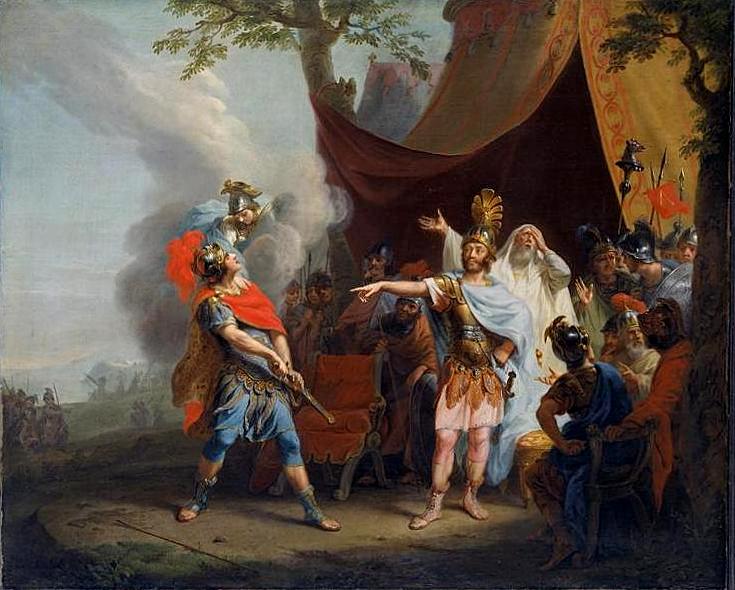 Achilles has a Dispute with Agamemnon, vintage artwork by Johann Heinrich Tischbein the Elder, 12x8" (A4) Poster