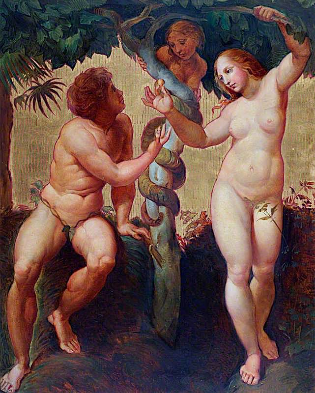 The Fall of Man (after Raphael), vintage artwork by Godfrey Sykes, 12x8" (A4) Poster