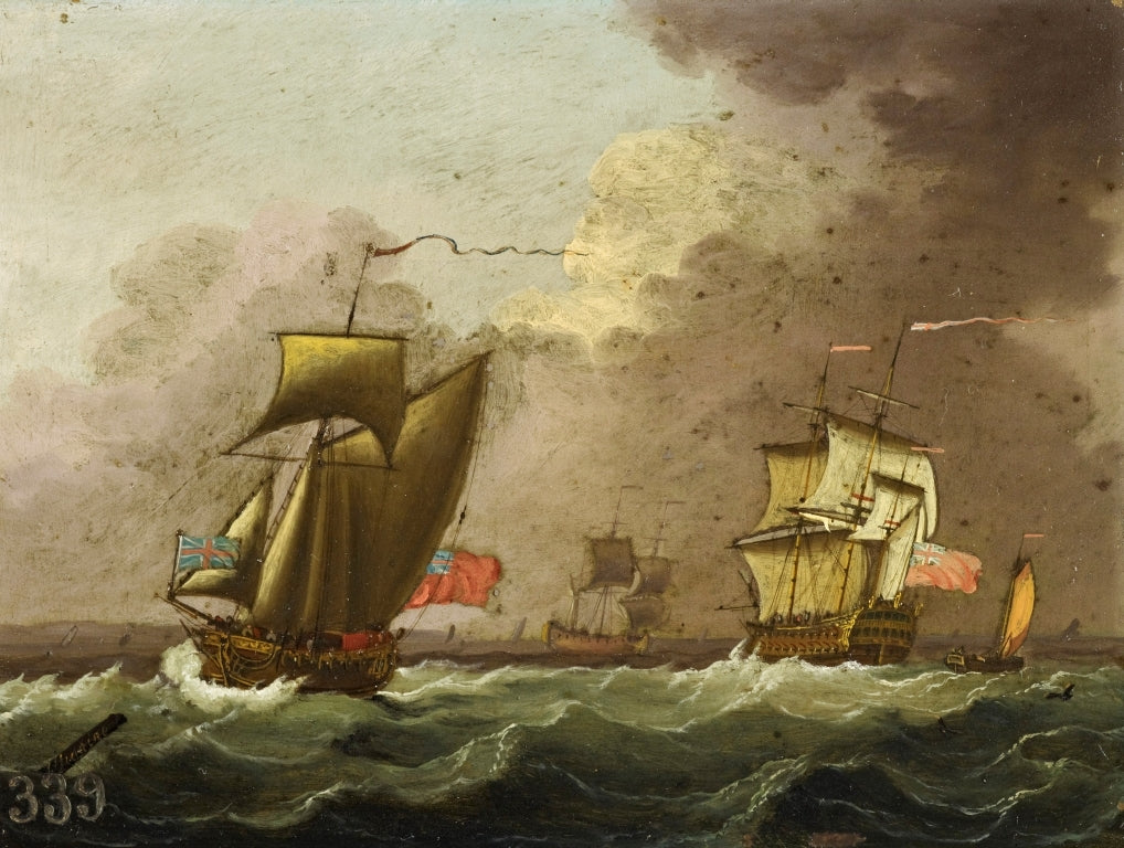 Ships in a Breeze, vintage artwork by Francis Swaine, 12x8" (A4) Poster