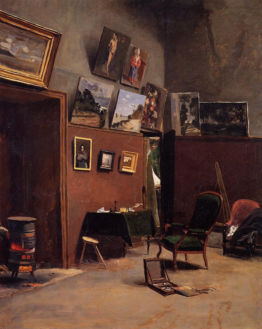 The Studio on the Rue de Furstenberg, vintage artwork by Jean Frederic Bazille, 12x8" (A4) Poster