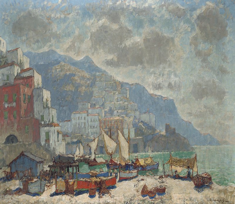 Amalfi in the Morning by Konstantin Gorbatov,16x12(A3) Poster