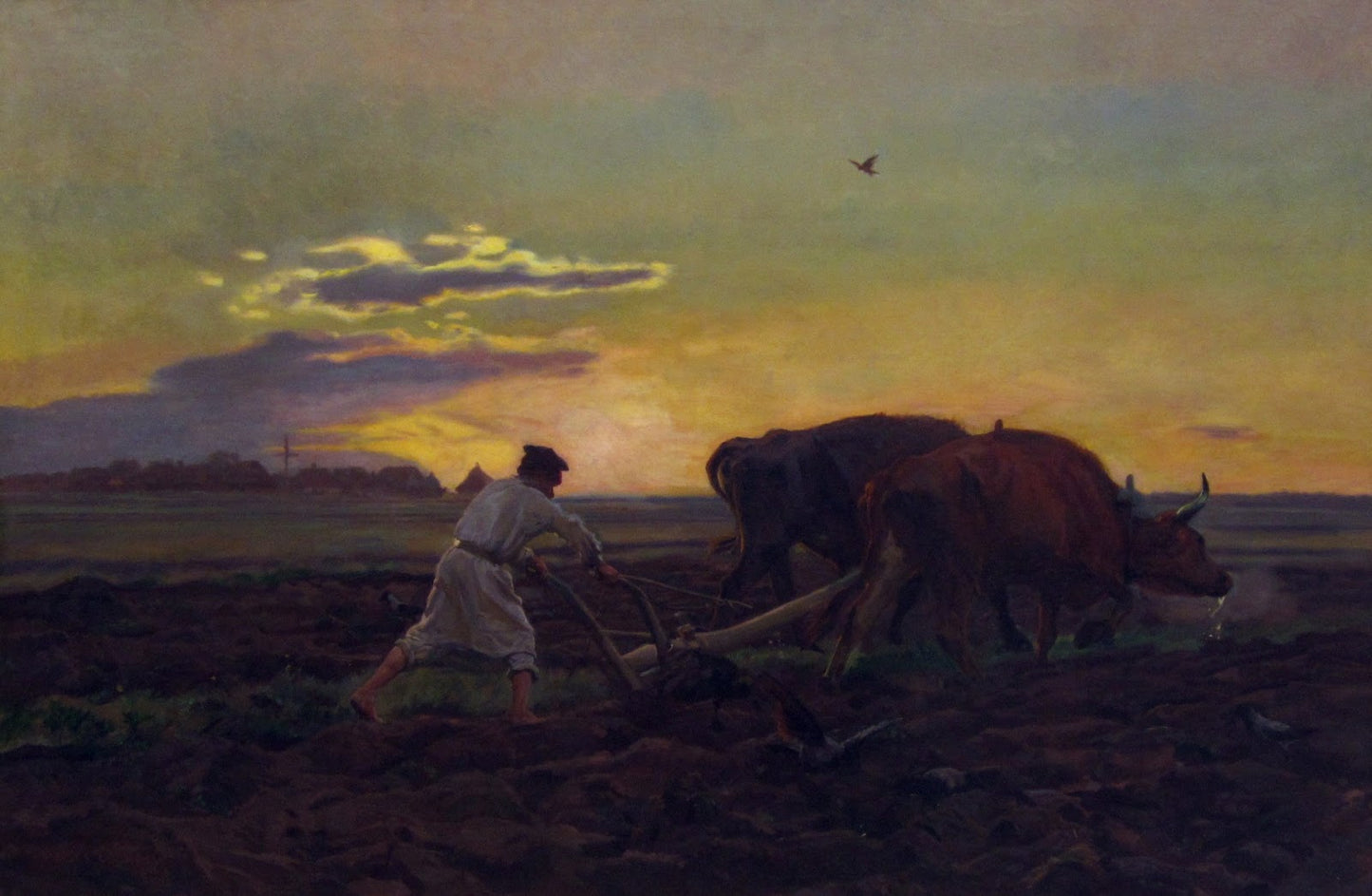 Tillage, vintage artwork by Jozef Marian Chelmonski, 12x8" (A4) Poster