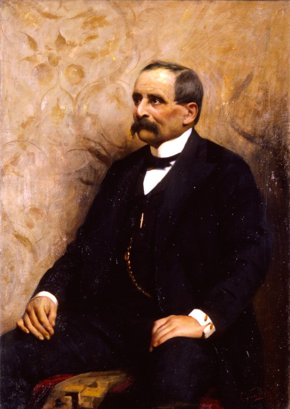 Portrait of Count Aldo Annoni, vintage artwork by Cesare Tallone, 12x8" (A4) Poster