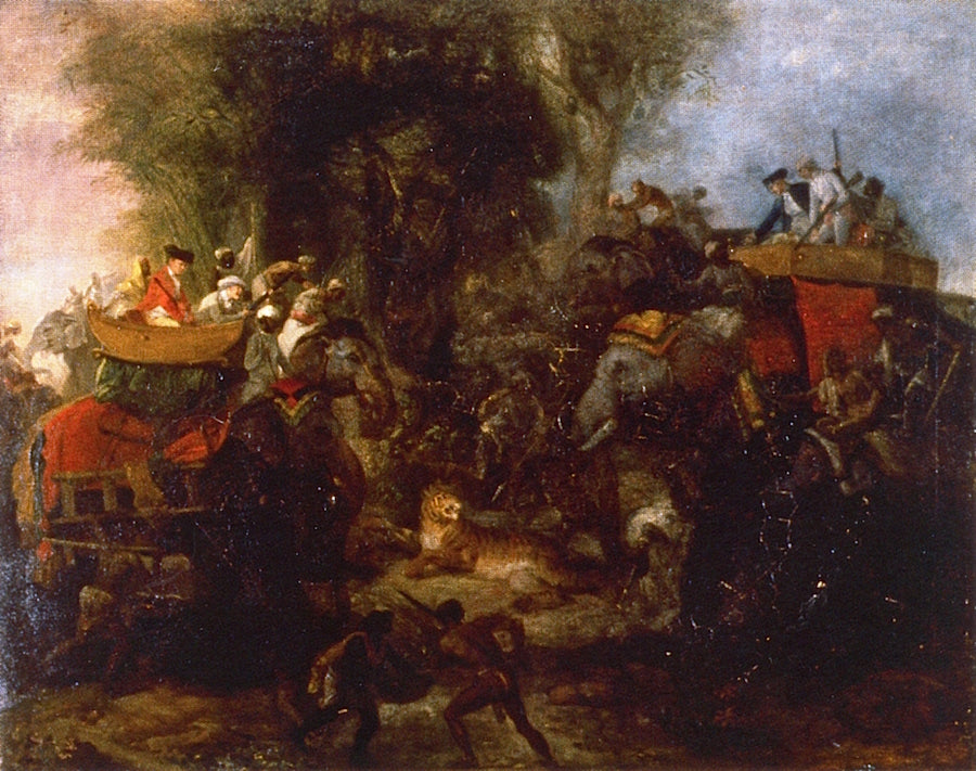 The Death of the Royal Tiger, vintage artwork by Johann Zoffany, 12x8" (A4) Poster