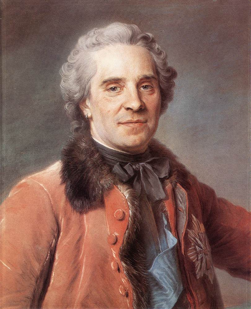 Maurice, Comte de Saxe, Marshal of France, vintage artwork by Maurice Quentin de La Tour, 12x8" (A4) Poster