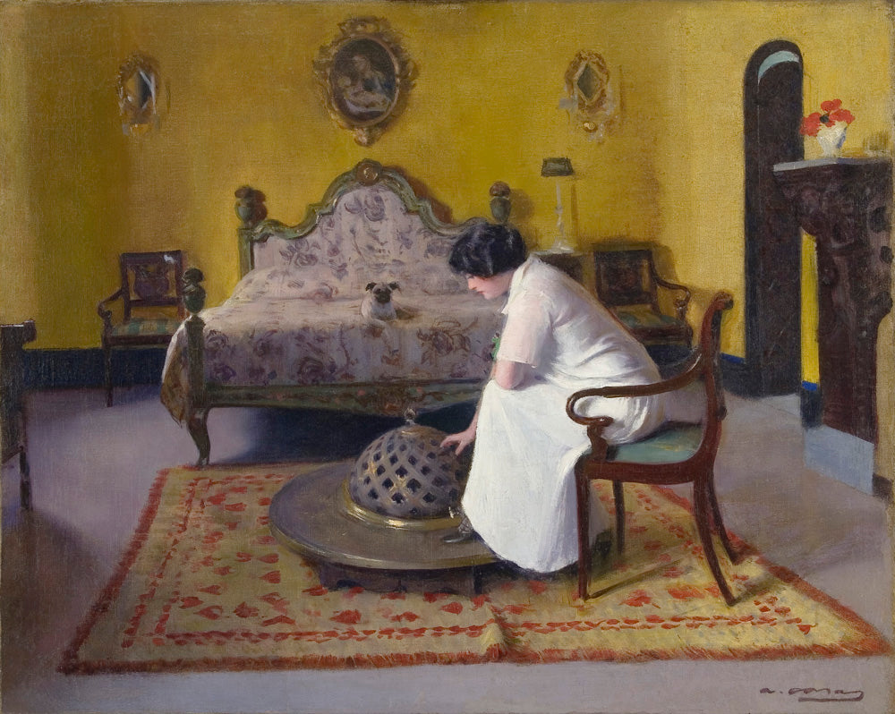 En la habitacion, vintage artwork by Ramon Casas y Carbó, 12x8" (A4) Poster