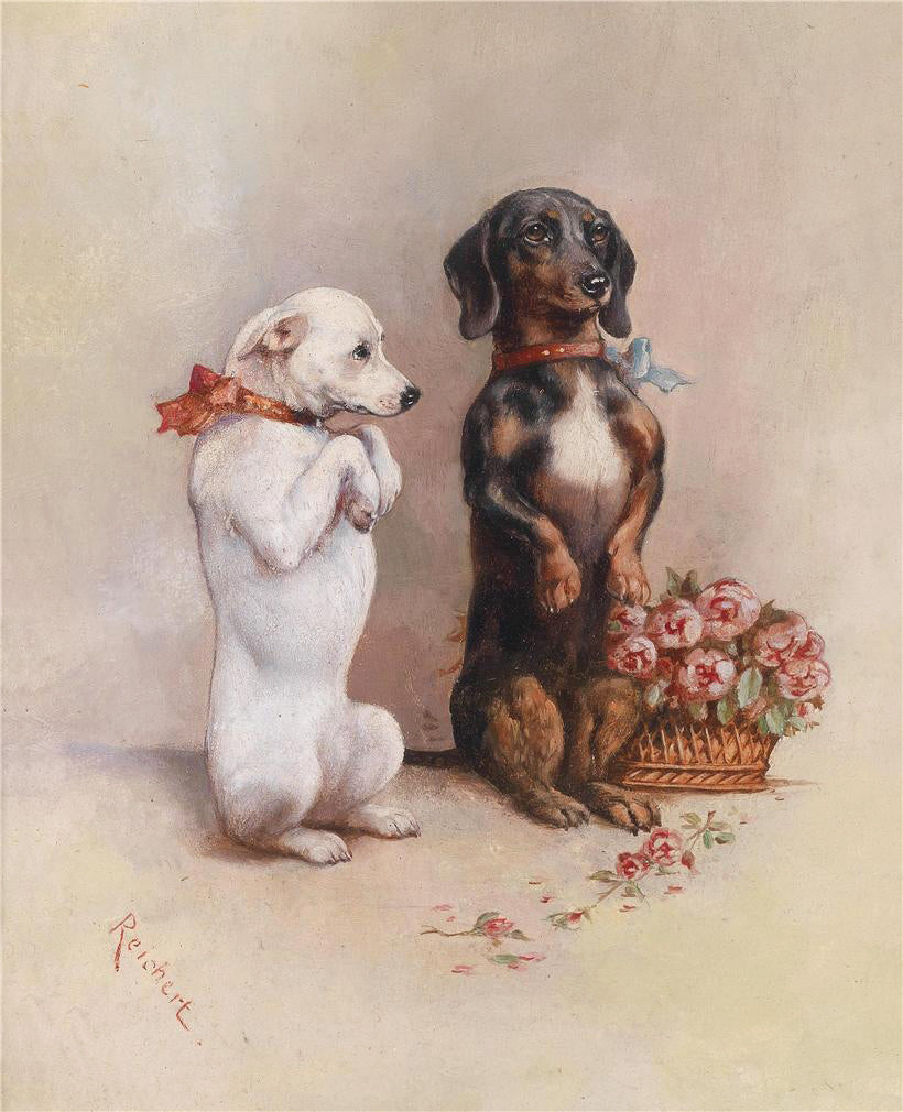 White and Black, vintage artwork by Carl Reichert, 12x8" (A4) Poster