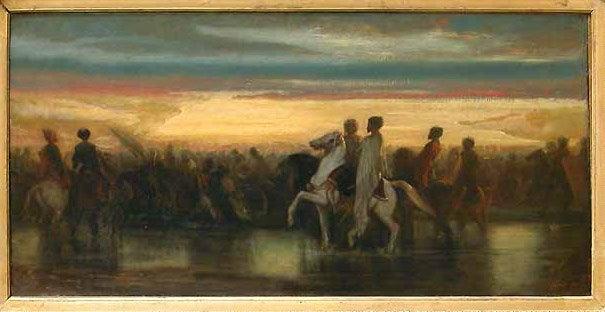 Le passage du gue, vintage artwork by Alexandre-Gabriel Decamps, A3 (16x12") Poster Print