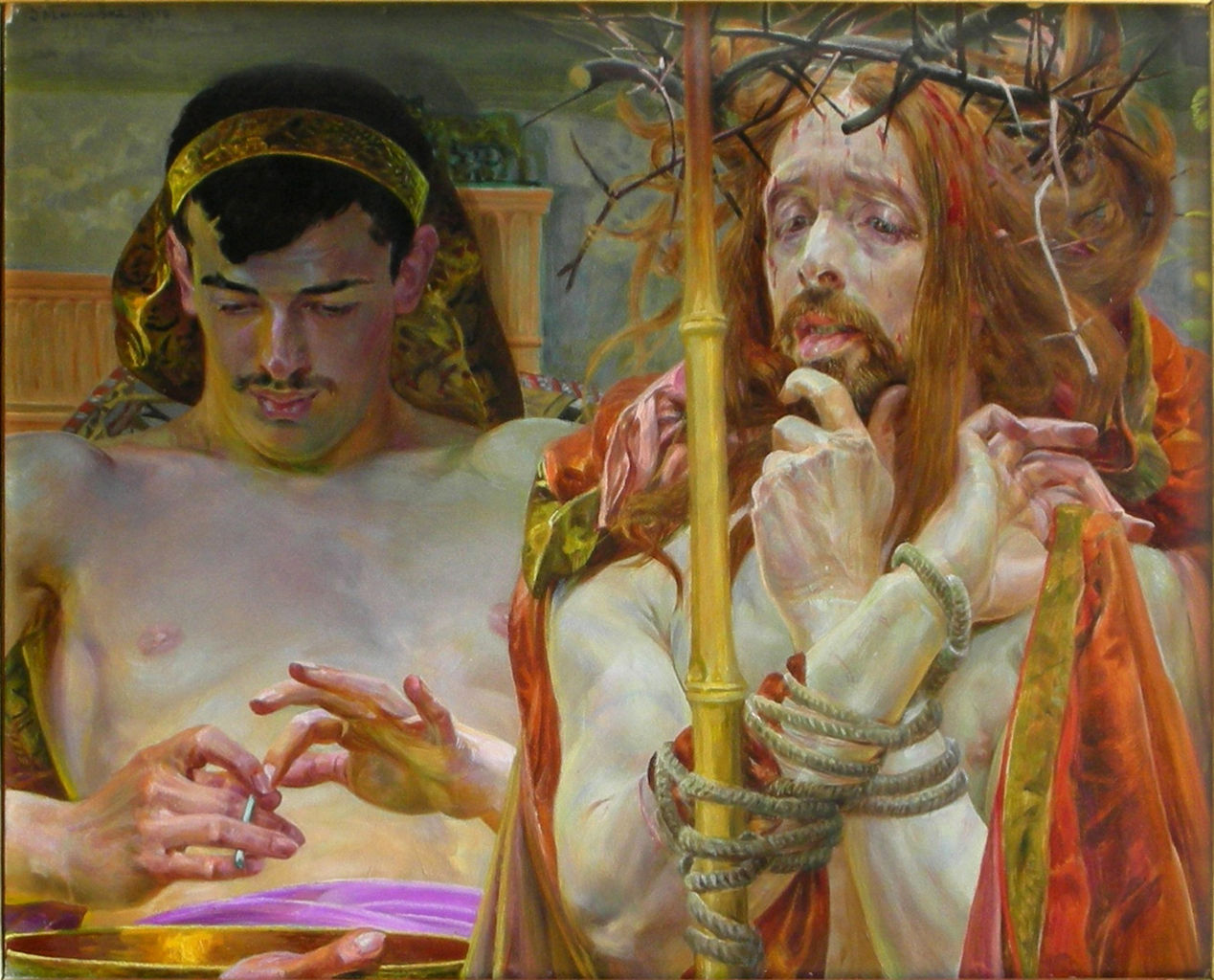 Christ and Pilate, vintage artwork by Jacek Malczewski, 12x8" (A4) Poster