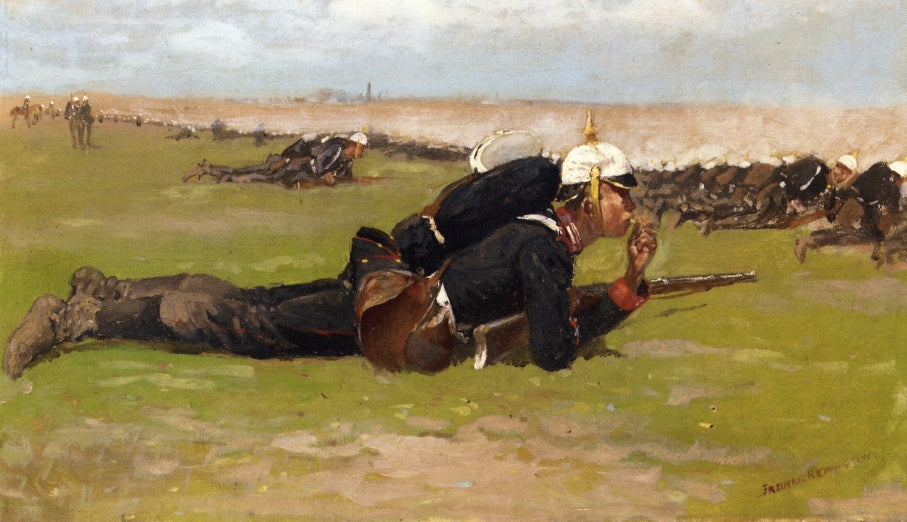 Field Drill for the Prussian Infantry by Frederic Remington,A3(16x12")Poster