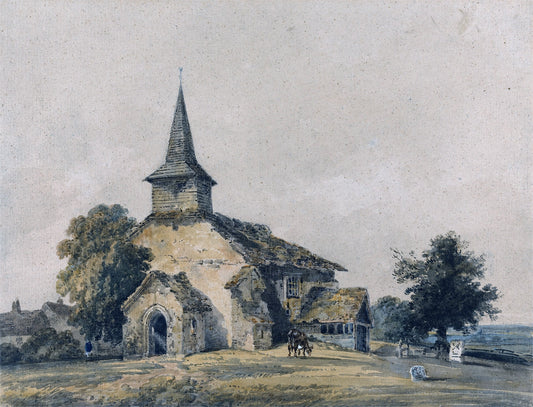 Chapel Church, Surrey, vintage artwork by Thomas Girtin, 12x8" (A4) Poster