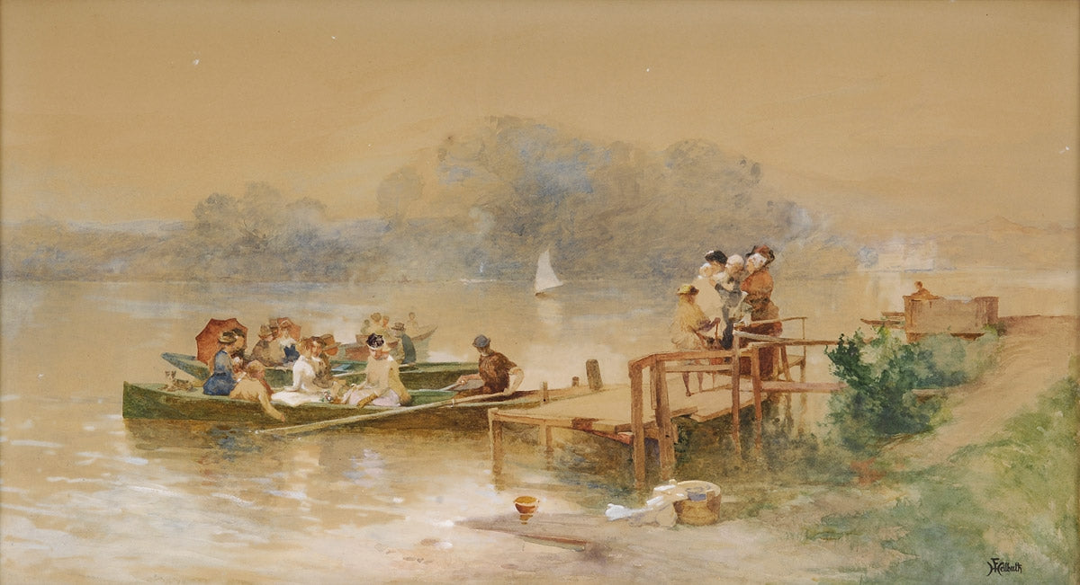 The Boating Party, vintage artwork by Ferdinand Heilbuth, 12x8" (A4) Poster