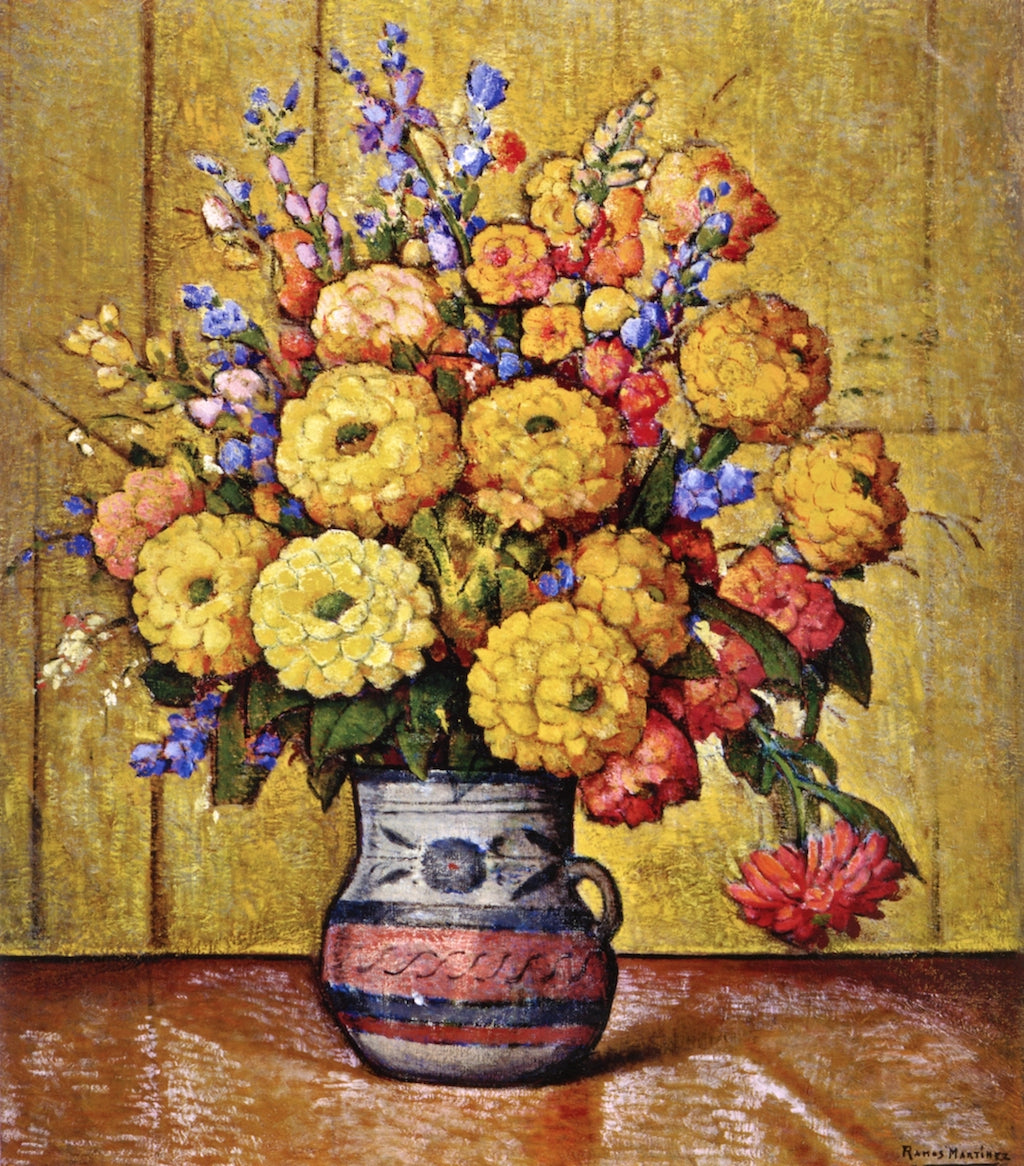 Flores en un Jarro de Guadalajara, vintage artwork by Alfredo Ramos Martinez, 12x8" (A4) Poster