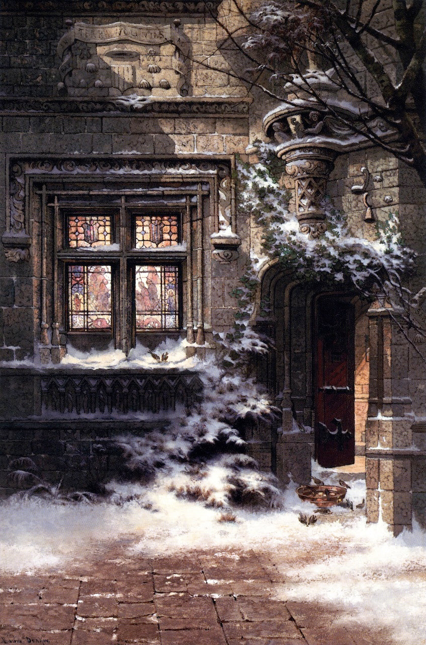 Christmas Morning, Hotel de Cluny, vintage artwork by Edwin Deakin, 12x8" (A4) Poster