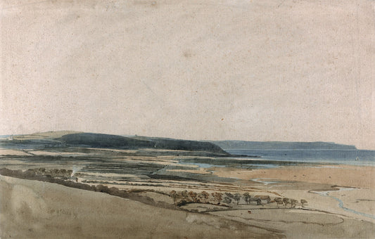 Estuary on the River Taw, Devon, vintage artwork by Thomas Girtin, 12x8" (A4) Poster