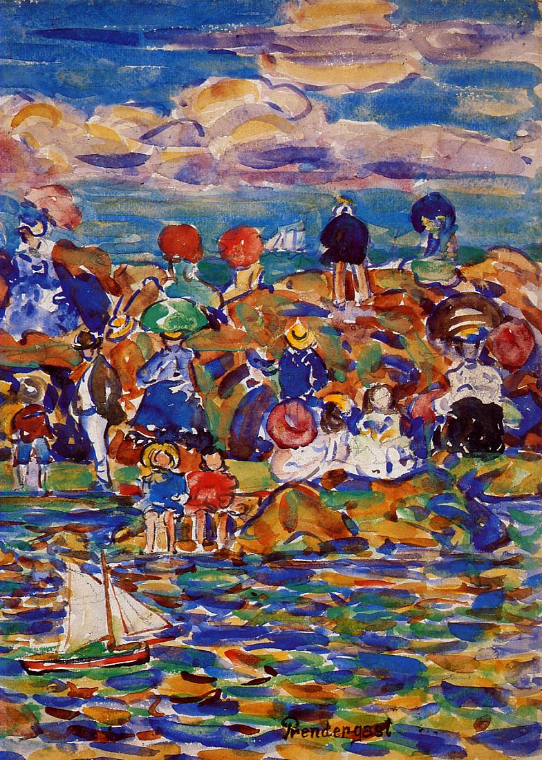 Beach, St. Malo by Maurice Prendergast,A3(16x12")Poster
