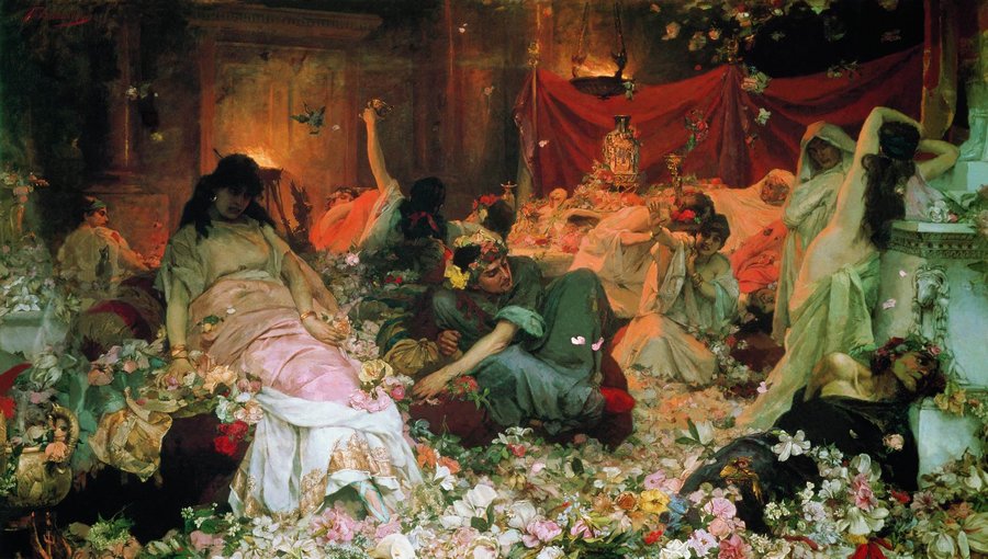 Buried in the Flowers, vintage artwork by Pavel Svedomsky, 12x8" (A4) Poster