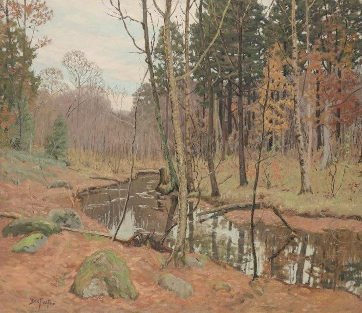 A Creek in the Woods, vintage artwork by Ben Foster, 12x8" (A4) Poster