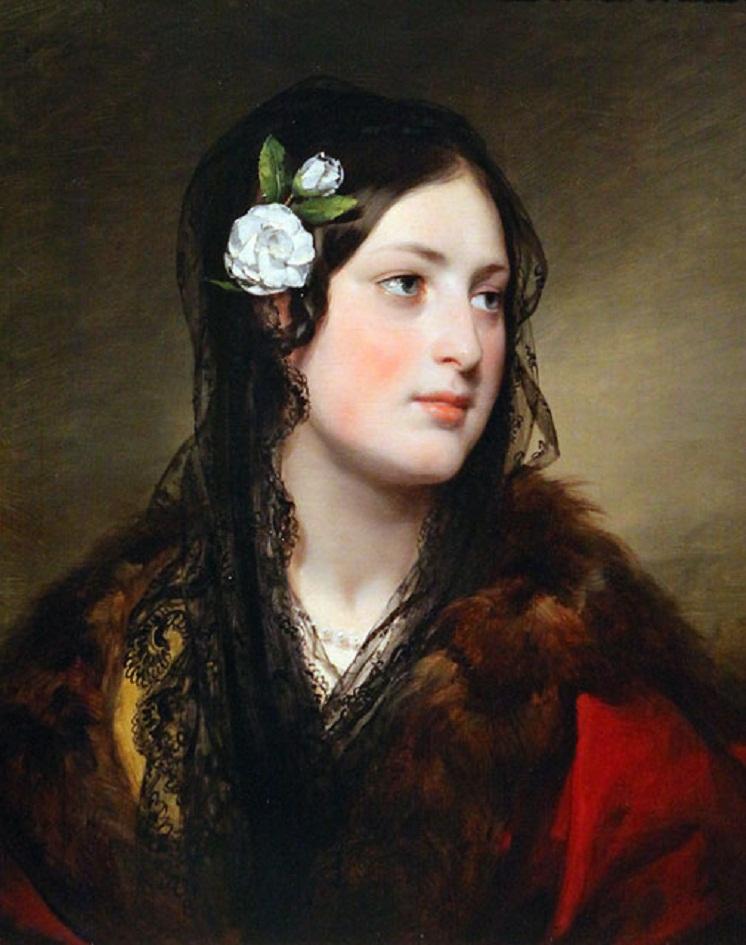 Portrait of Elise Kreuzberger, vintage artwork by Friedrich von Amerling, A3 (16x12") Poster Print