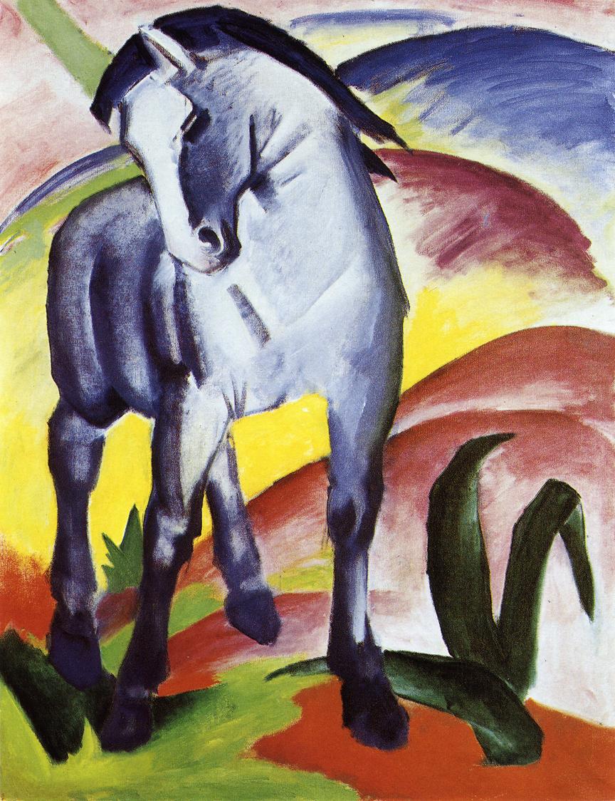 Blue Horse I by Franz Marc,16x12(A3) Poster